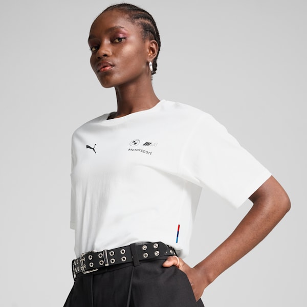 BMW M Motorsport Coloursplash Women's Relaxed Fit Tee, PUMA White, extralarge-IND