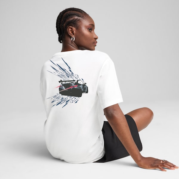 BMW M Motorsport Coloursplash Women's Relaxed Fit Tee, PUMA White, extralarge-IND