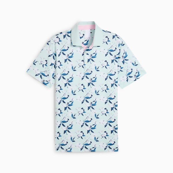 メンズ ゴルフ PUMA x ARNOLD PALMER スプリング フローラル 半袖 ポロシャツ, Peaceful Blue, extralarge-JPN