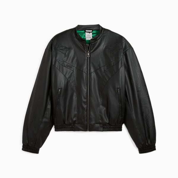 Super PUMA Pleather Bomber Jacket, PUMA Black, extralarge-IND