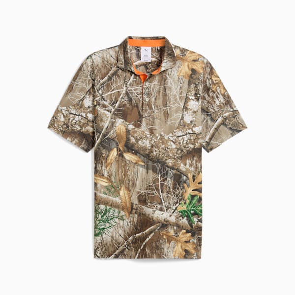 メンズ ゴルフ PUMA x REALTREE カモ 半袖 ポロシャツ, Deep Forest, extralarge-JPN