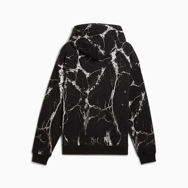 Sudadera PUMA HOOPS x LAFRANCÉ Written in Chrome para hombre, PUMA Black-Puma White AOP, extralarge