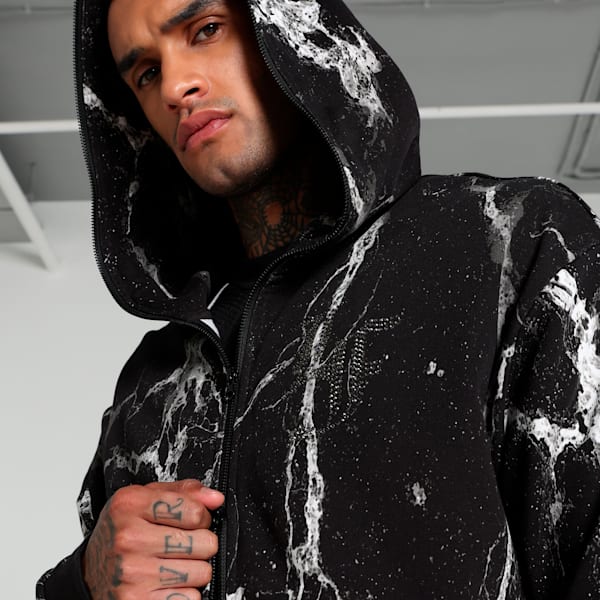 HOOPS x LAFRANCÉ Written in Chrome Men's Basketball Hoodie, PUMA Black-Puma White AOP, extralarge-IND