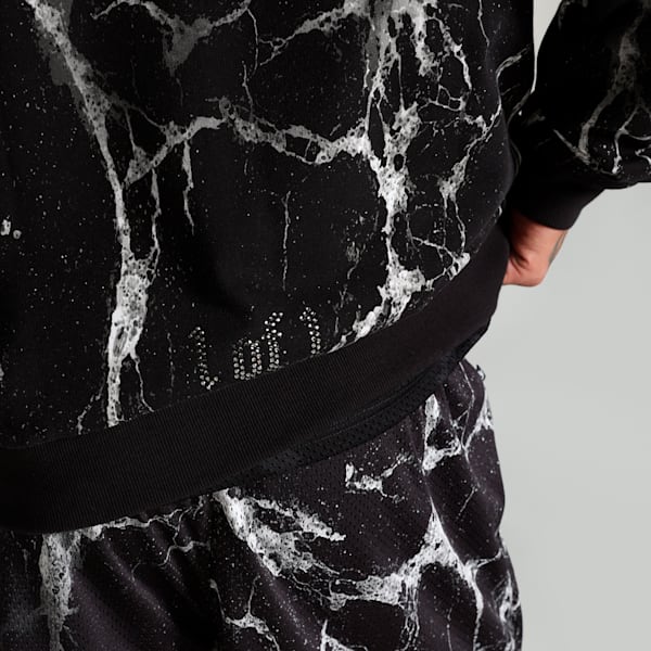 HOOPS x LAFRANCÉ Written in Chrome Men's Basketball Hoodie, PUMA Black-Puma White AOP, extralarge-IND