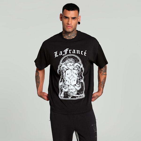 HOOPS x LAFRANCÉ Written in Chrome Relaxed Fit Basketball Tee, PUMA Black, extralarge-IND