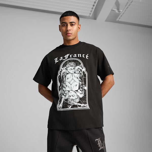 Playera PUMA HOOPS x LAFRANCÉ Written in Chrome, PUMA Black, extralarge
