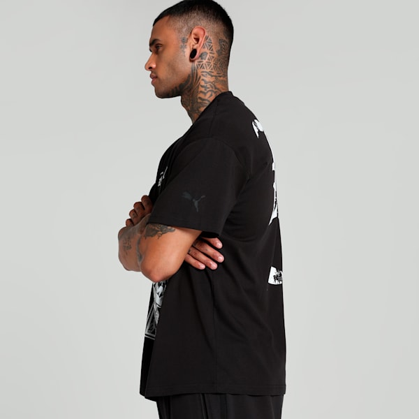 HOOPS x LAFRANCÉ Written in Chrome Relaxed Fit Basketball Tee, PUMA Black, extralarge-IND