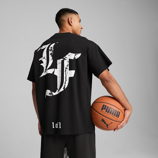 Playera PUMA HOOPS x LAFRANCÉ Written in Chrome, PUMA Black, extralarge