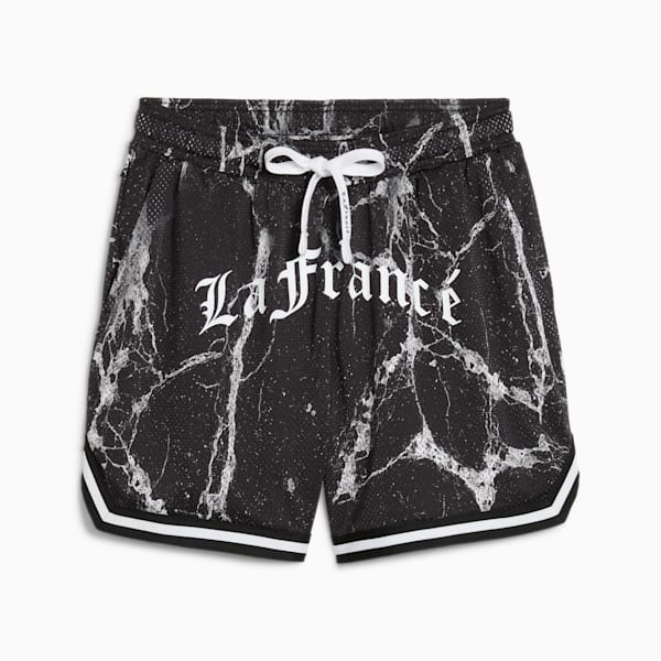 Shorts PUMA HOOPS x LAFRANCÉ Written in Chrome para hombre, PUMA Black-Puma White - AOP, extralarge