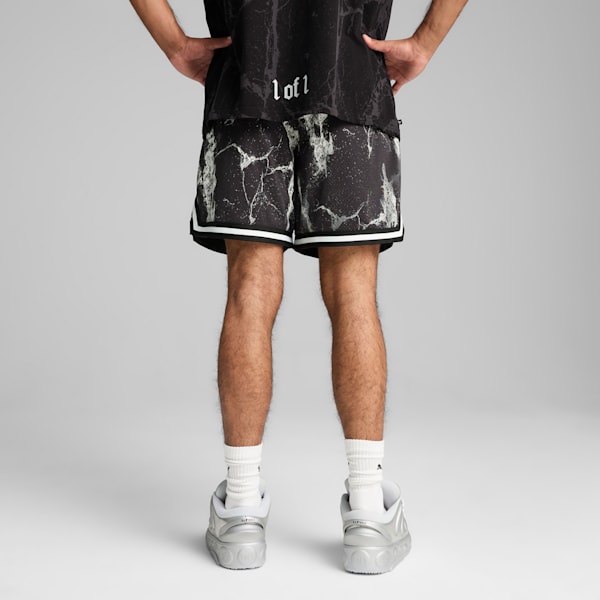 Shorts PUMA HOOPS x LAFRANCÉ Written in Chrome para hombre, PUMA Black-Puma White - AOP, extralarge