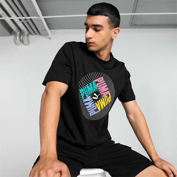 Sportswear by PUMA Men's Graphic Tee, Puma Black, extralarge-IND