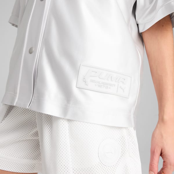 Jer-She Baseball-Inspired Women's Oversized Jersey, Feather Gray, extralarge-IND