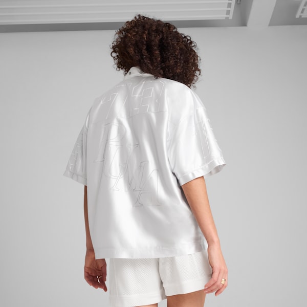 Jer-She Baseball-Inspired Women's Oversized Jersey, Feather Gray, extralarge-IND