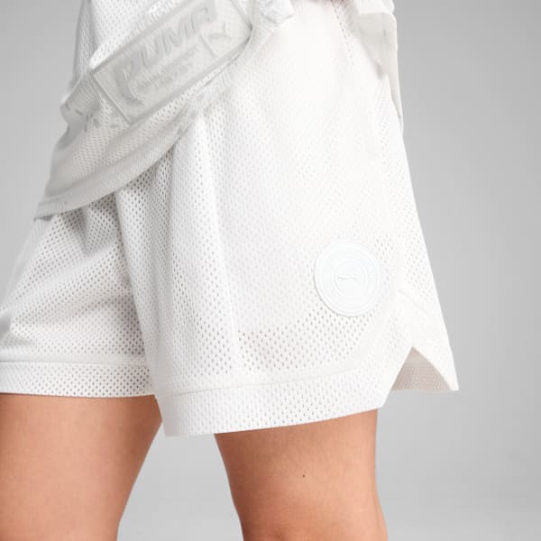 Shorts de básquet Jer-She para mujer, PUMA White, extralarge