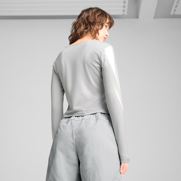 Playera estampada DARE TO para mujer, Flat Light Gray, extralarge