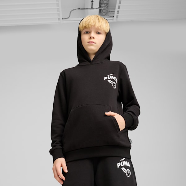 Sudadera con capucha Posterize Basketball para niños grandes, PUMA Black, extralarge