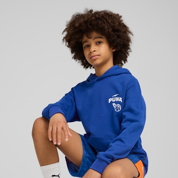 Posterize Basketball Big Kids' Hoodie, Vivid Blue, extralarge