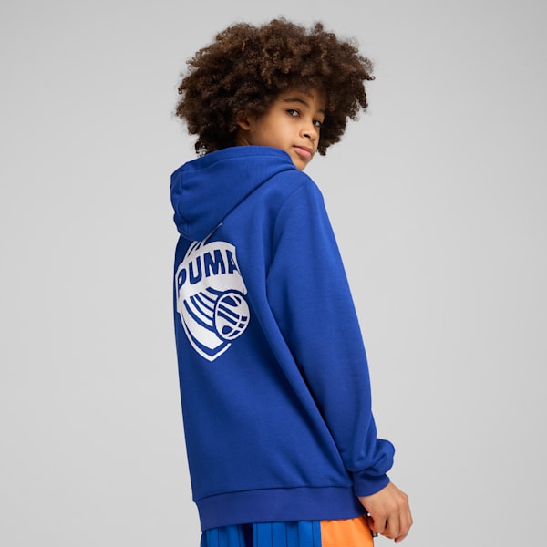 Posterize Basketball Big Kids' Hoodie, Vivid Blue, extralarge