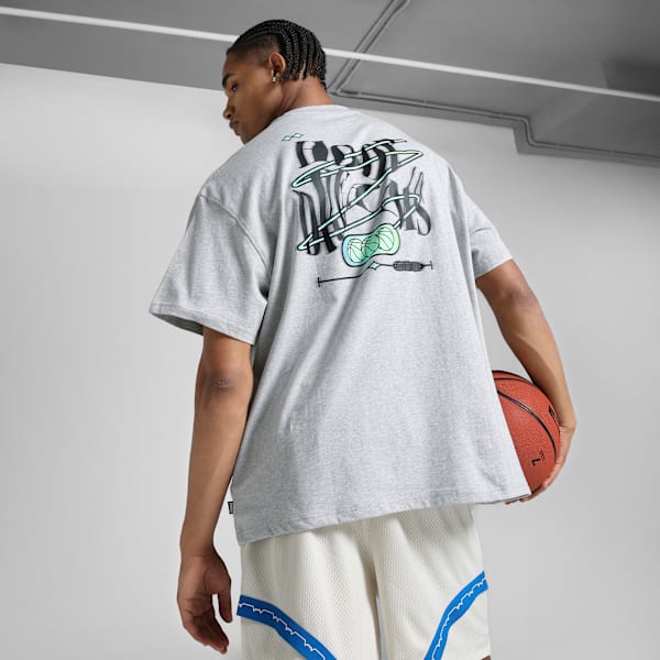 Hoop Dreamz Relaxed Fit Basketball Tee, Light Gray Heather, extralarge-IND
