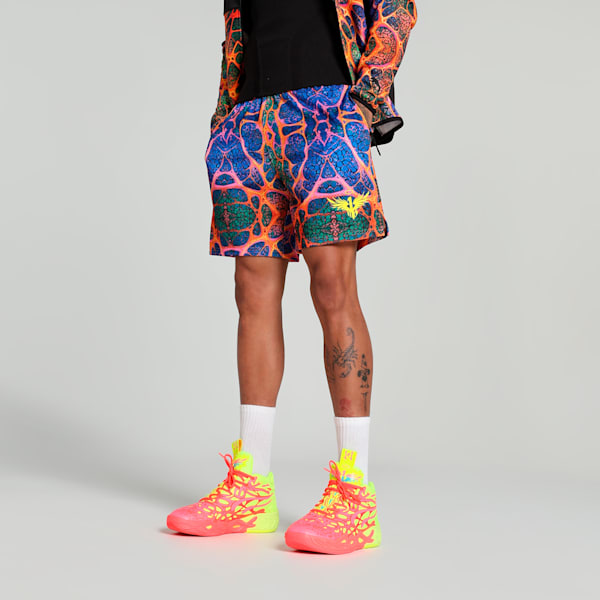 Melo Alien Skins Men's Oversized Basketball Shorts, PUMA Black-AOP, extralarge-IND