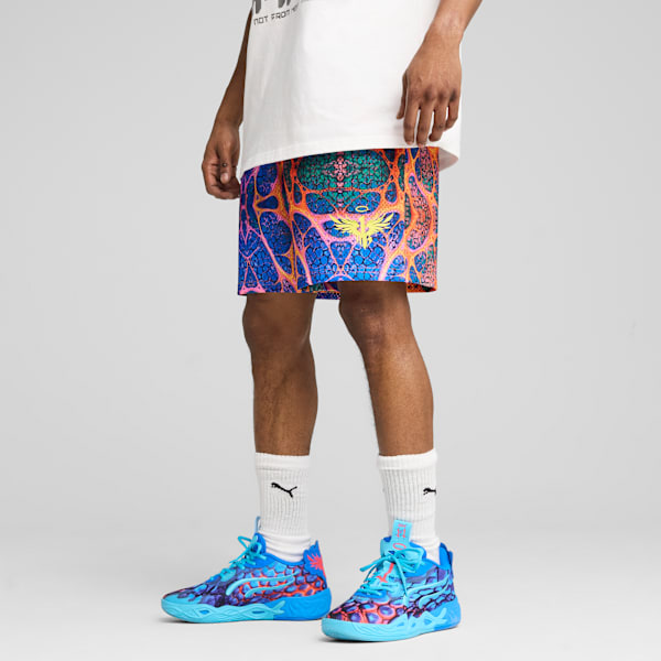 Melo Alien Skin Men's Basketball Shorts, PUMA Black-AOP, extralarge