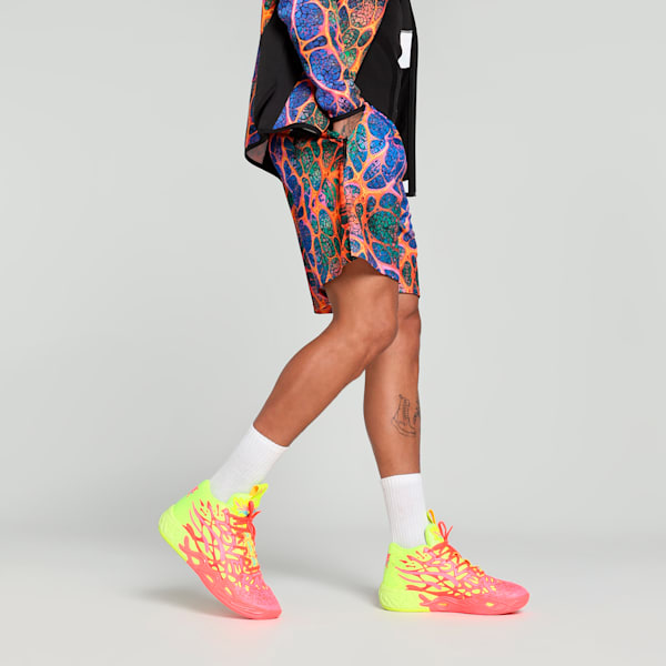 Melo Alien Skins Men's Oversized Basketball Shorts, PUMA Black-AOP, extralarge-IND