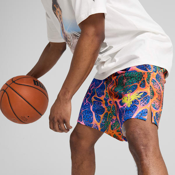 PUMA x LAMELO BALL Alien Skin Men's Basketball Shorts, PUMA Black-AOP, extralarge