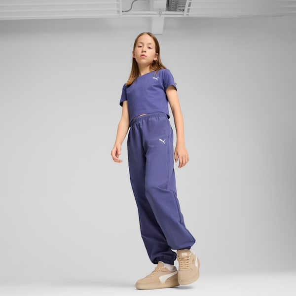 Wardrobe Essentials Big Kids' Relaxed Woven Pants, Blue Crystal, extralarge