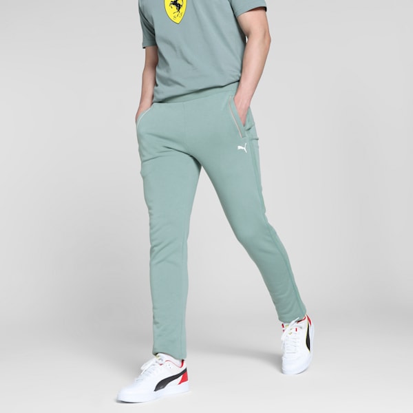 Scuderia Ferrari Race Men's Slim Fit Motorsport Pants, Green Moon, extralarge-IND