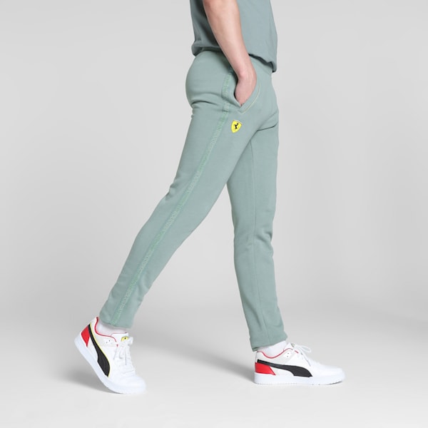 Scuderia Ferrari Race Men's Slim Fit Motorsport Pants, Green Moon, extralarge-IND