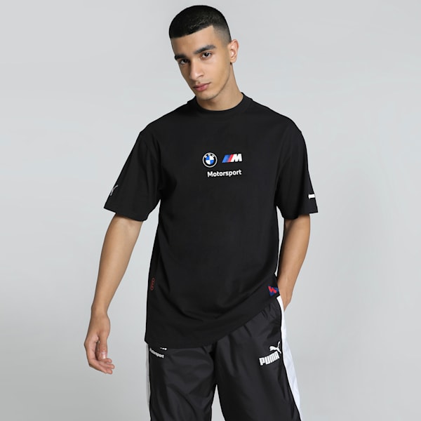 BMW M Motorsport Men's Badge Tee, PUMA Black, extralarge-IND