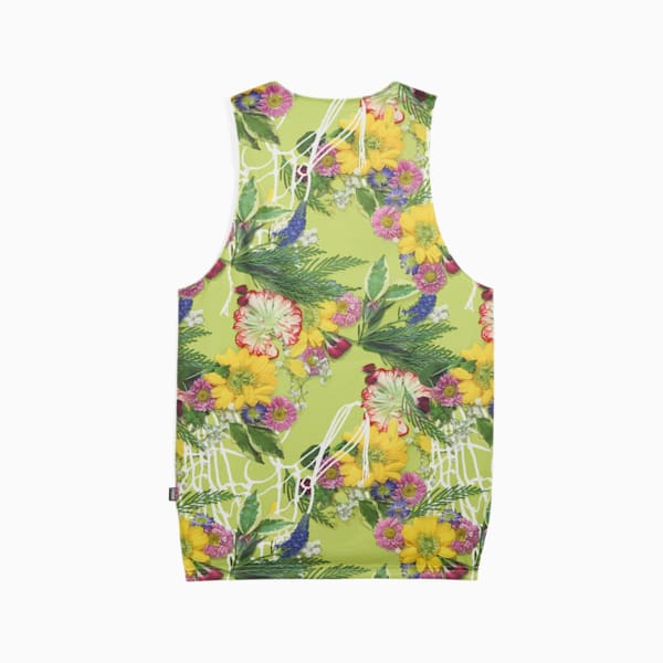 Dunked In Florals Men's Basketball Jersey, Pistachio Green-AOP, extralarge