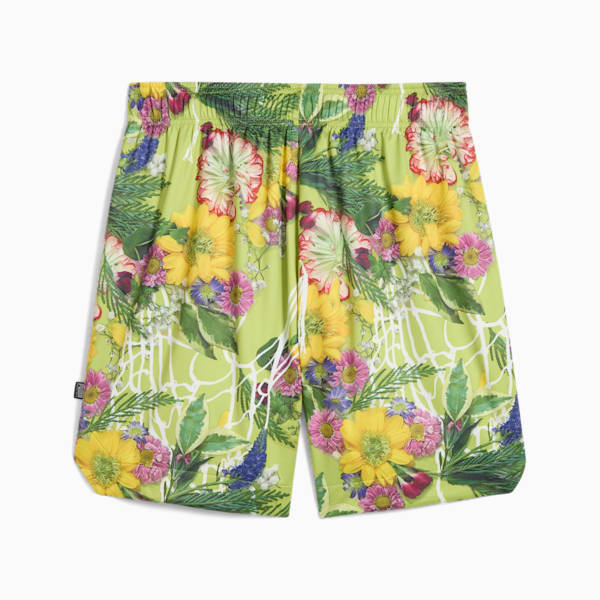 Dunked In Florals Men's All-Over-Print Shorts, Pistachio Green-AOP, extralarge