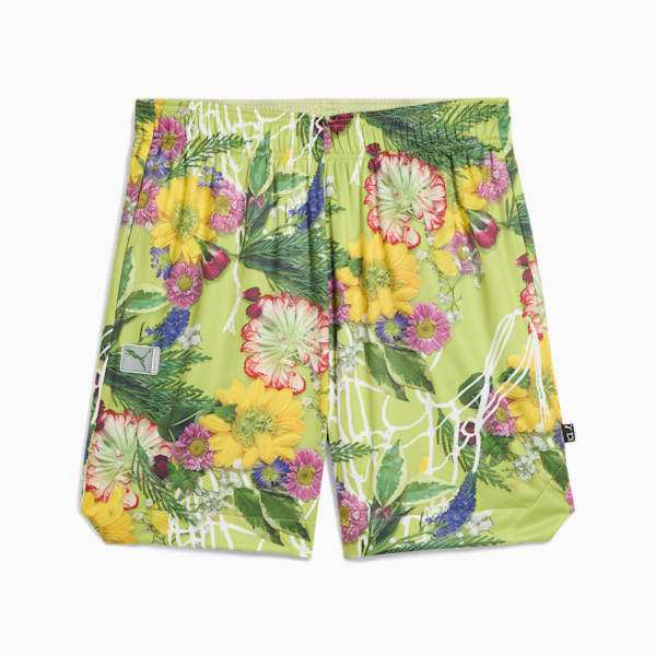 Dunked In Florals Men's All-Over-Print Shorts, Pistachio Green-AOP, extralarge