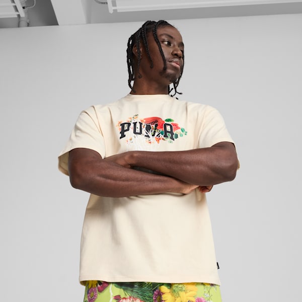 Playera Dunked In Florals I para hombre, Alpine Snow, extralarge