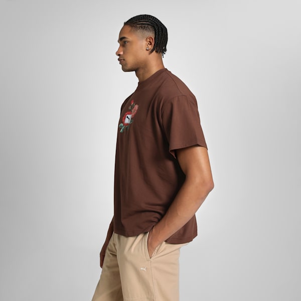 Dunked In Florals Men's Basketball Tee, Chocotart, extralarge-IND