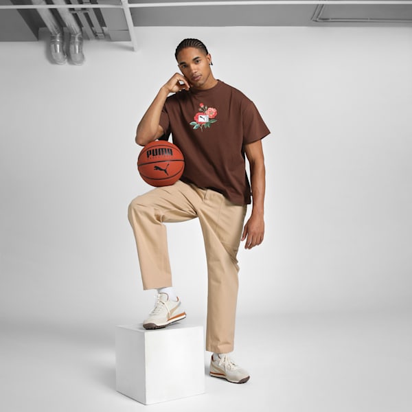 Dunked In Florals Men's Basketball Tee, Chocotart, extralarge-IND