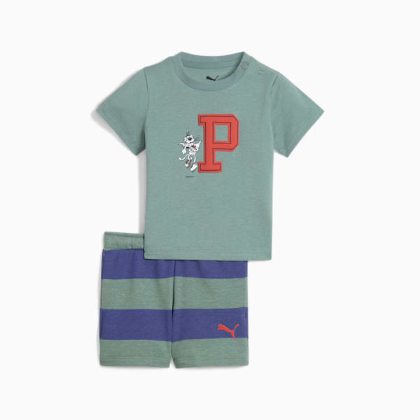 2-Piece Minicats Super PUMA Toddlers' Tee Set, Green Moon, extralarge