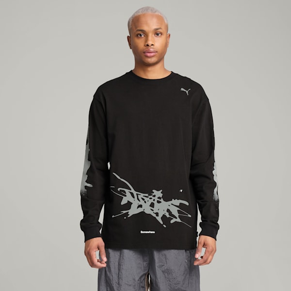 PUMA x NACHO Men's Relaxed Fit Long Sleeve Top, PUMA Black, extralarge-IND