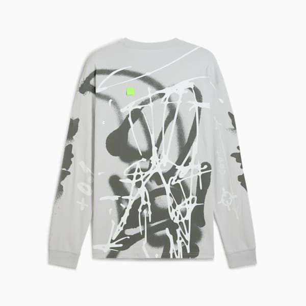 PUMA x NACHO Men's Relaxed Fit Long Sleeve Top, Ash Gray, extralarge-IND