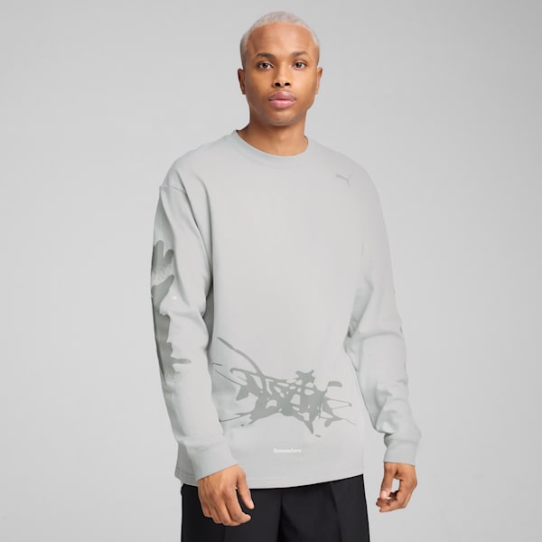PUMA x NACHO Men's Relaxed Fit Long Sleeve Top, Ash Gray, extralarge-IND
