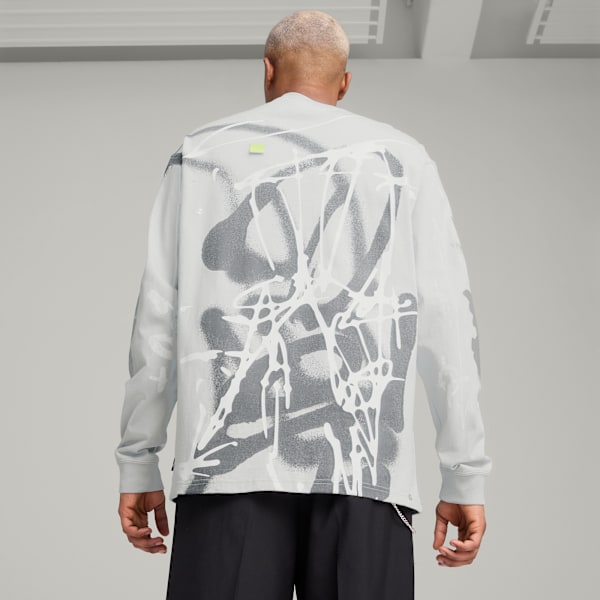 PUMA x NACHO Men's Long Sleeve Tee, Ash Gray, extralarge-IND