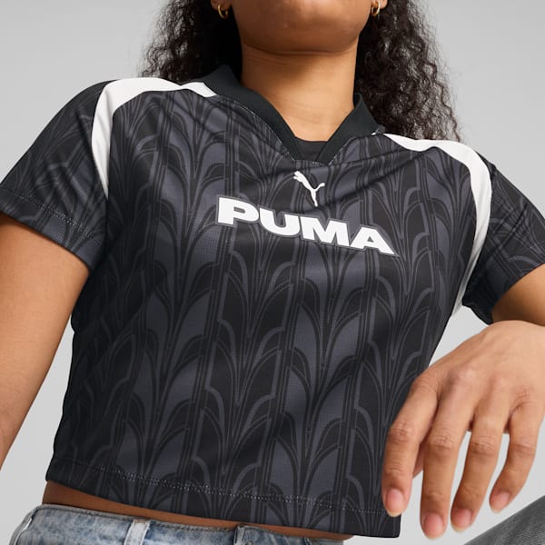 ウィメンズ フットボール ジャージ ベビー 半袖 Tシャツ, PUMA Black, extralarge-JPN