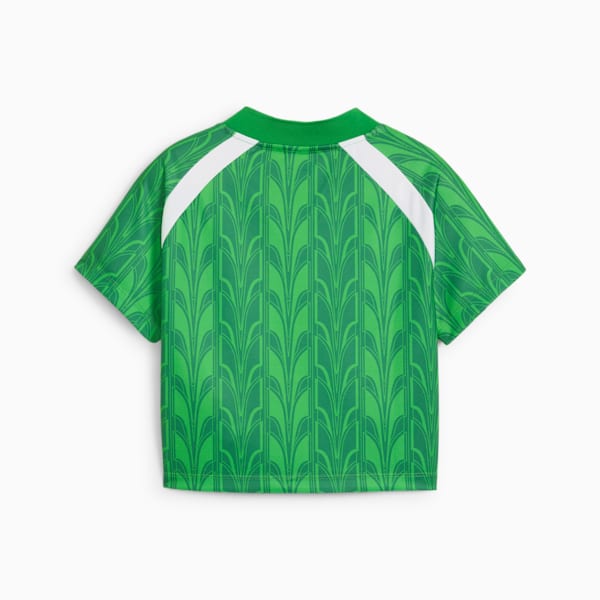 Playera de fútbol estilo baby tee para mujer, PUMA Green, extralarge