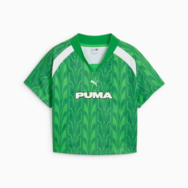 Playera de fútbol estilo baby tee para mujer, PUMA Green, extralarge