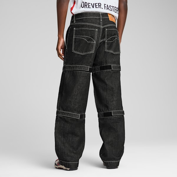 PUMA X A$AP ROCKY Knee Pad Men's Relaxed Fit Pants, PUMA Black-Denim, extralarge-IND