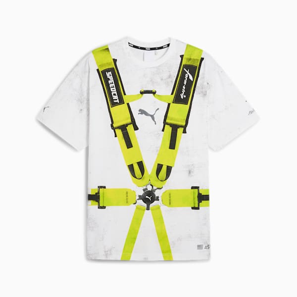A$AP ROCKY x PUMA Seatbelt Men's Tee, PUMA White-Lime Pow, extralarge-IND