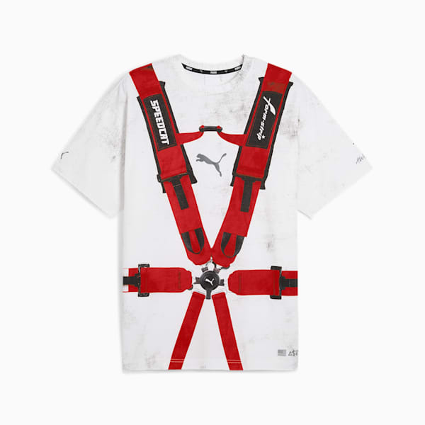 A$AP ROCKY x PUMA Seatbelt Men's Tee, PUMA White-Rosso Corsa, extralarge-IND