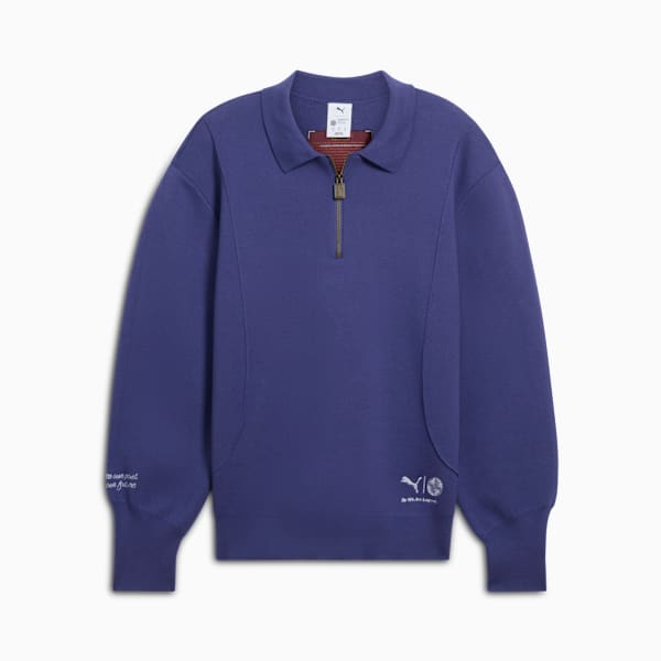 PUMA x Schomburg Men's Quarter-Zip, Blue Crystal, extralarge