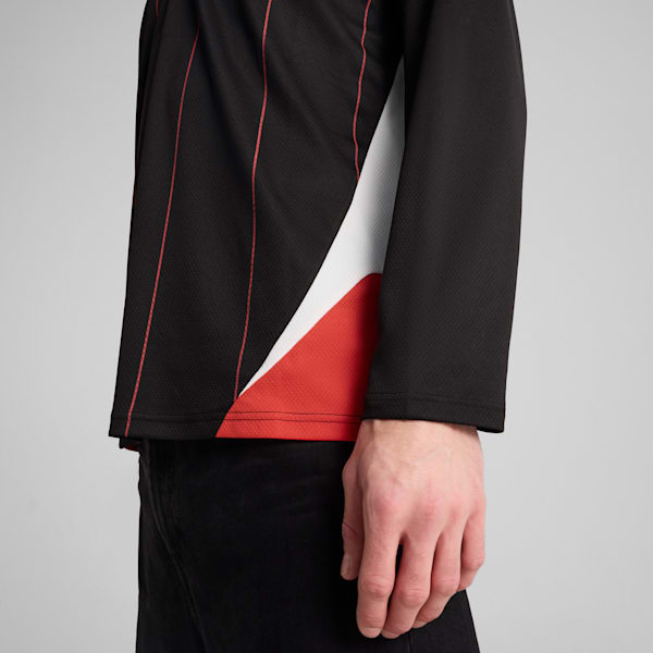 Scuderia Ferrari Race Men's Long Sleeve Relaxed Fit Motorsport Polo, PUMA Black, extralarge-IND